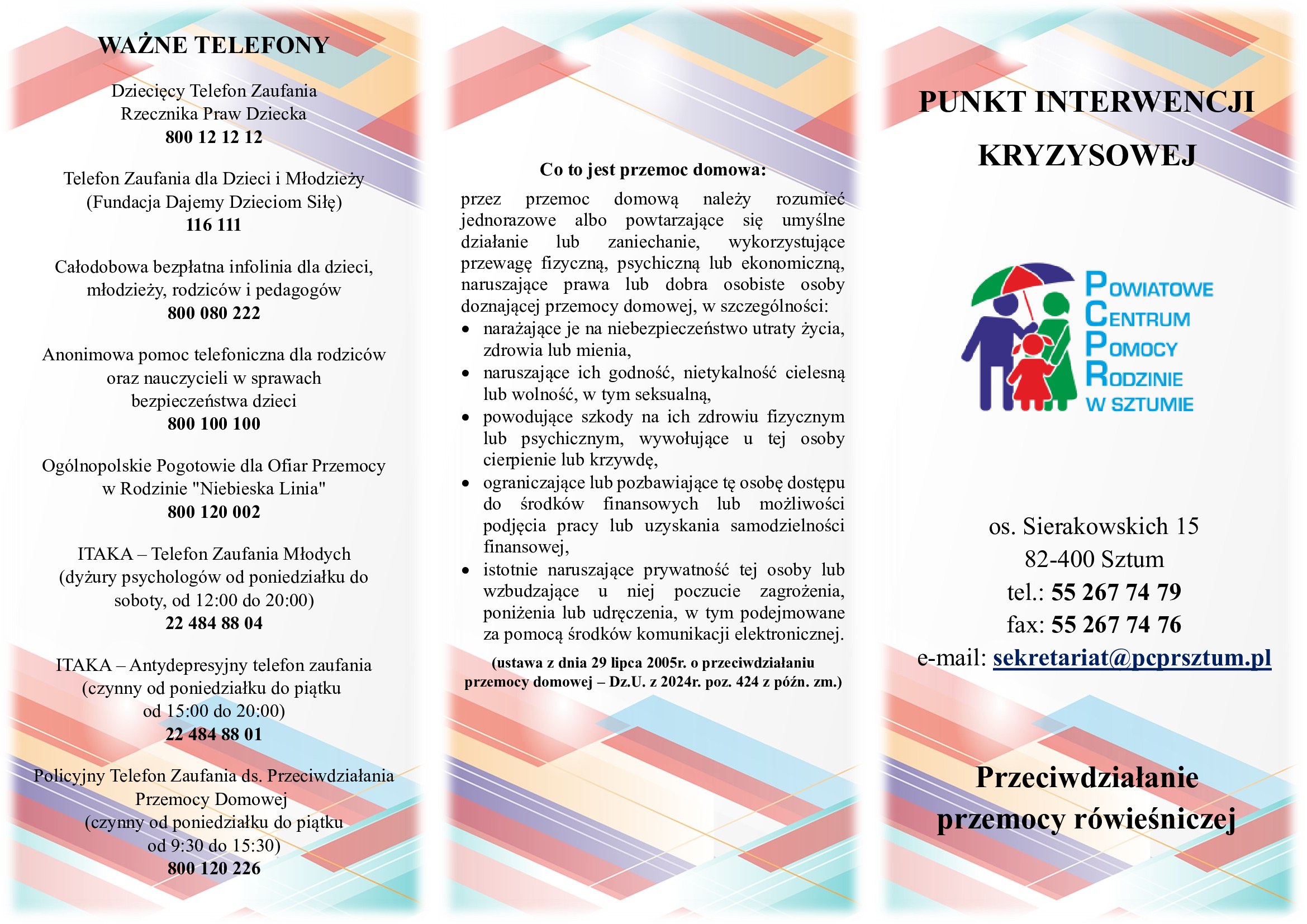 Grafika przedstawia ulotkę dotyczącą informacji na temat przeciwdziałania przemocy rówieśniczej – cześć 1.jpg