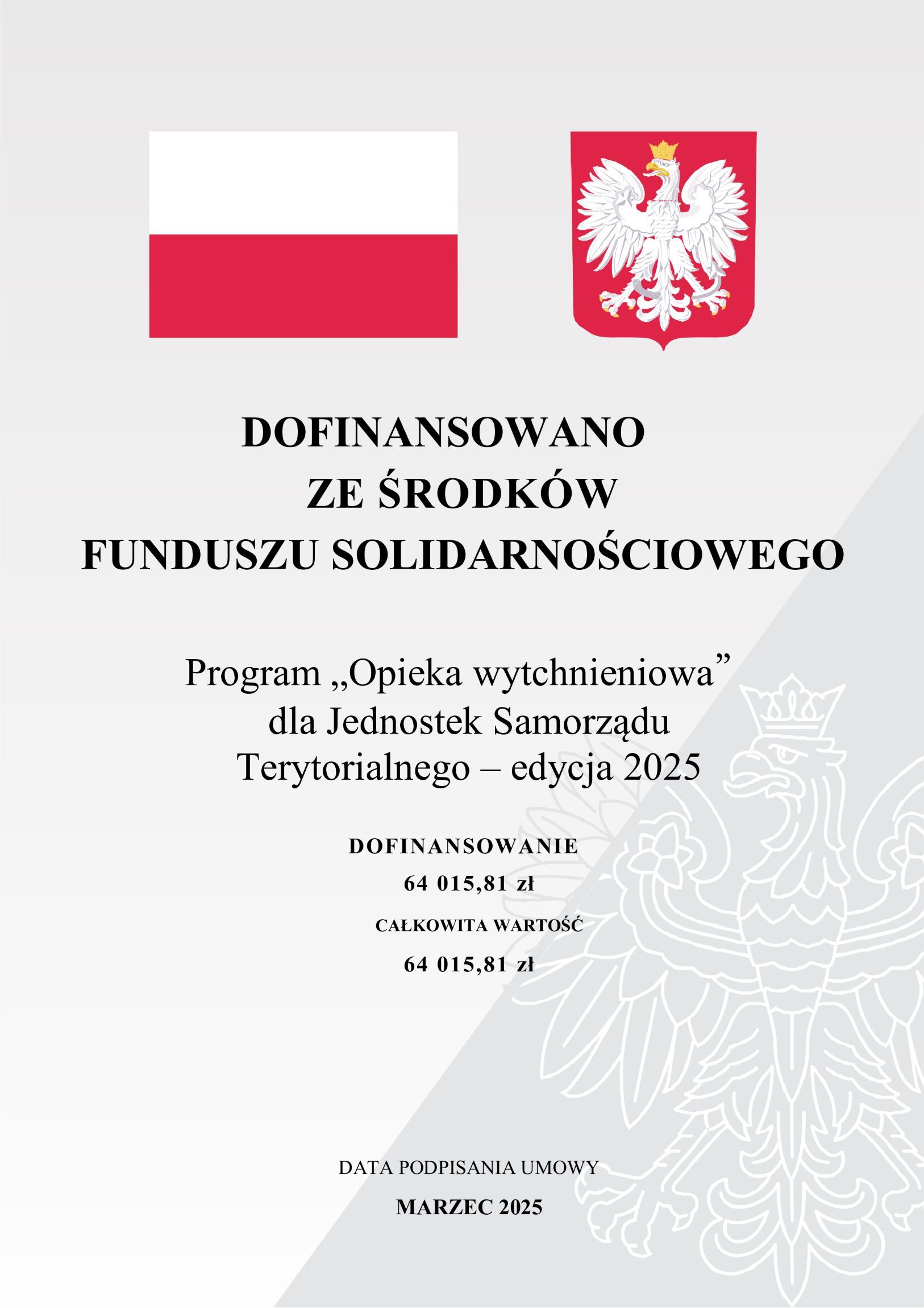 Grafika przedstawia plakat dotyczący Programu pod nazwą Opieka wytchnieniowa dla Jednostek Samorządu Terytorialnego edycja 2025
