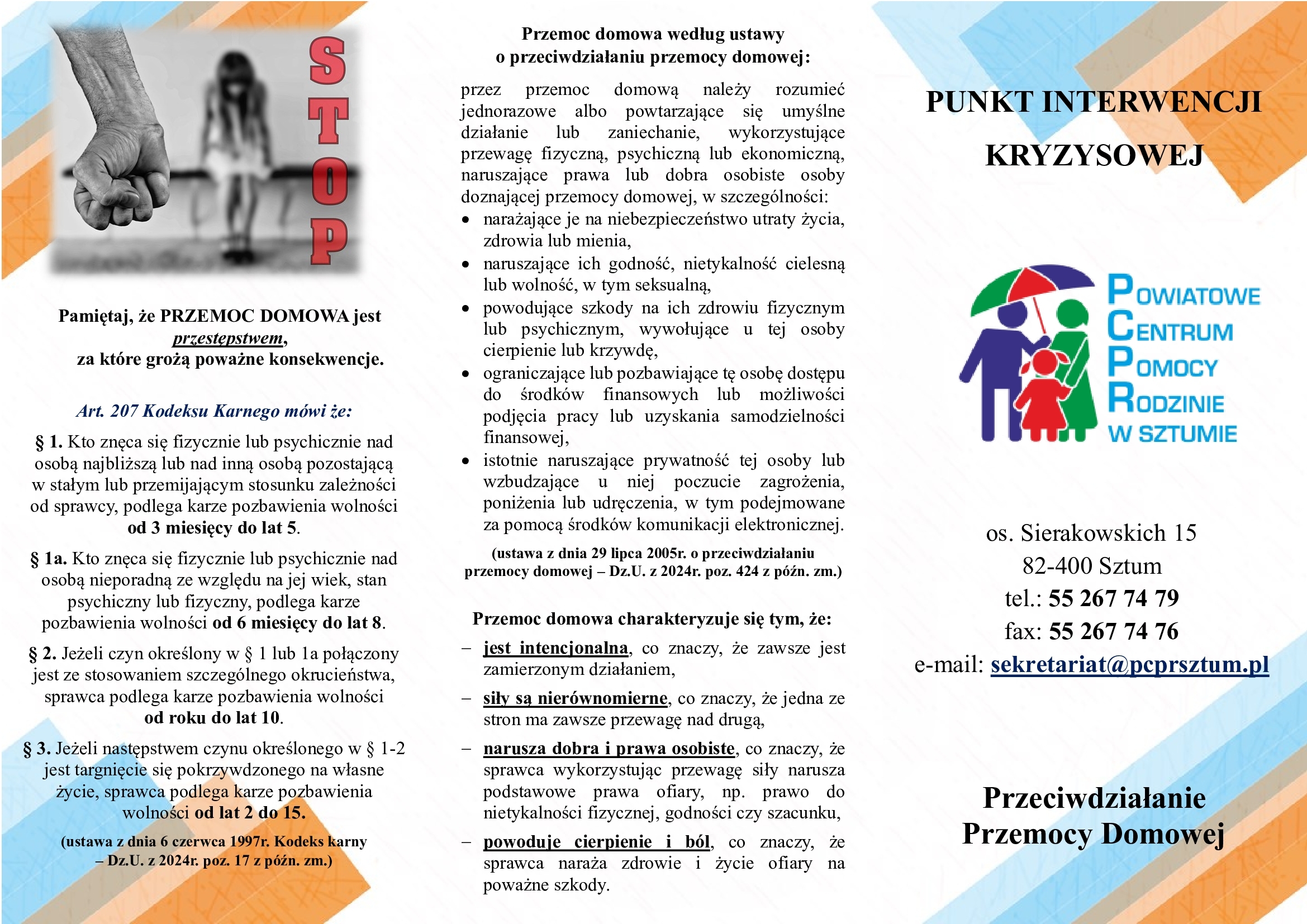 Grafika przedstawia ulotkę dotyczącą informacji na temat przeciwdziałania przemocy domowej – cześć 1.jpg
